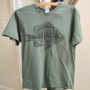 Handmade, Artist Fish T-Shirt, Sunfish, Bluegill, Canada